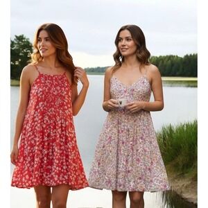 Floral Pleated Sleeveless Sundress Bundle XL‎ Adjustable Resort Wear Sanctuary